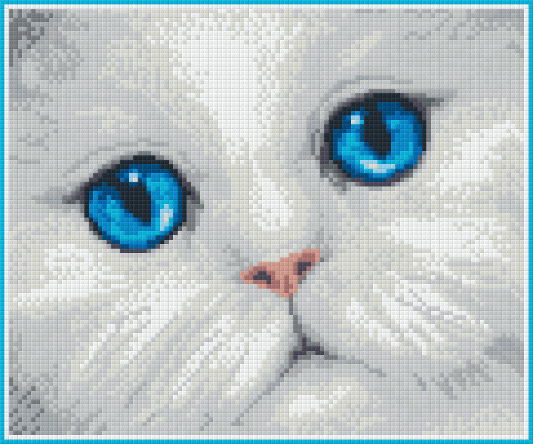 Blue Eyed Cat Six [6] Baseplate PixelHobby Mini-mosaic Art Kits image 0